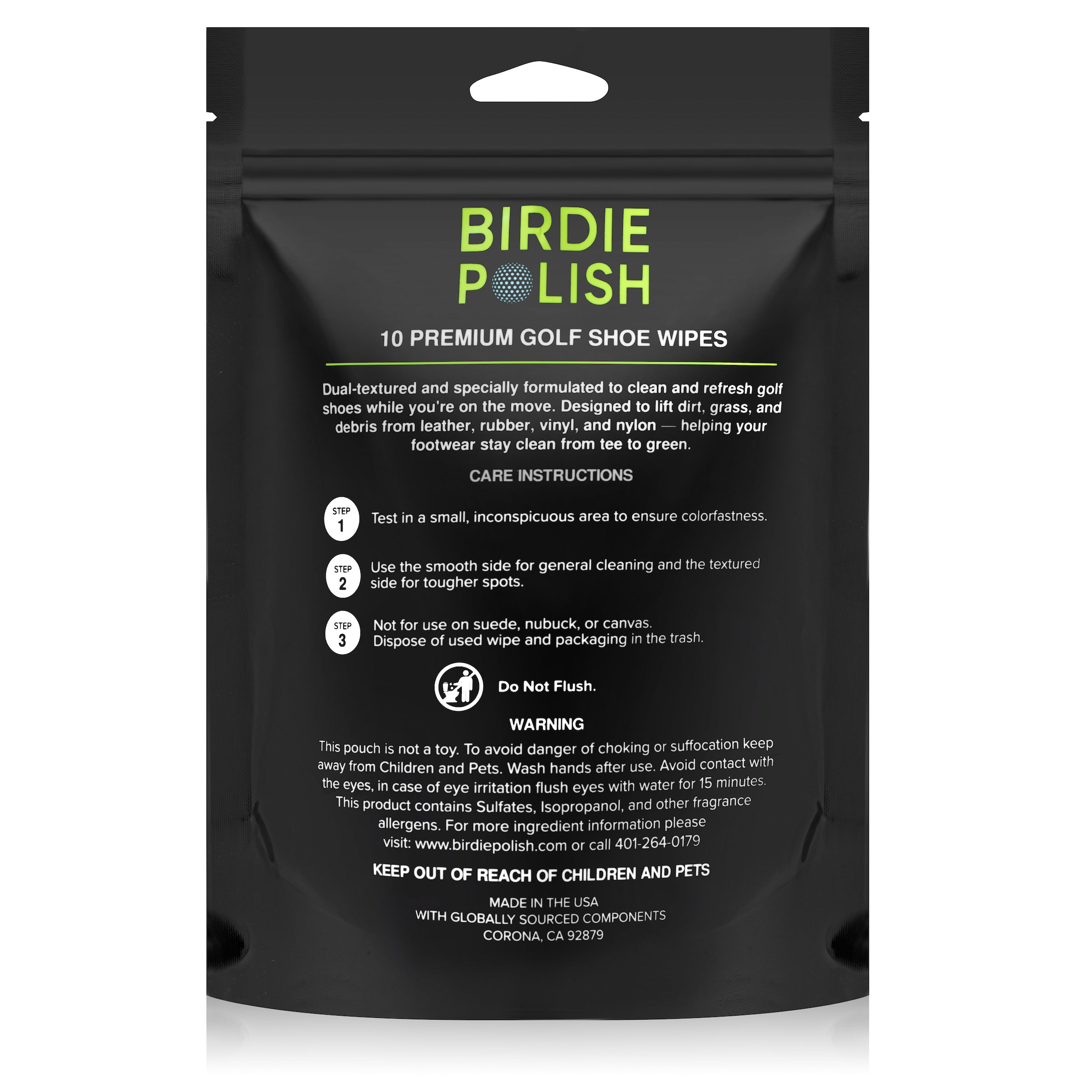 Birdie Polish Premium Golf Shoe Cleaning Wipes
