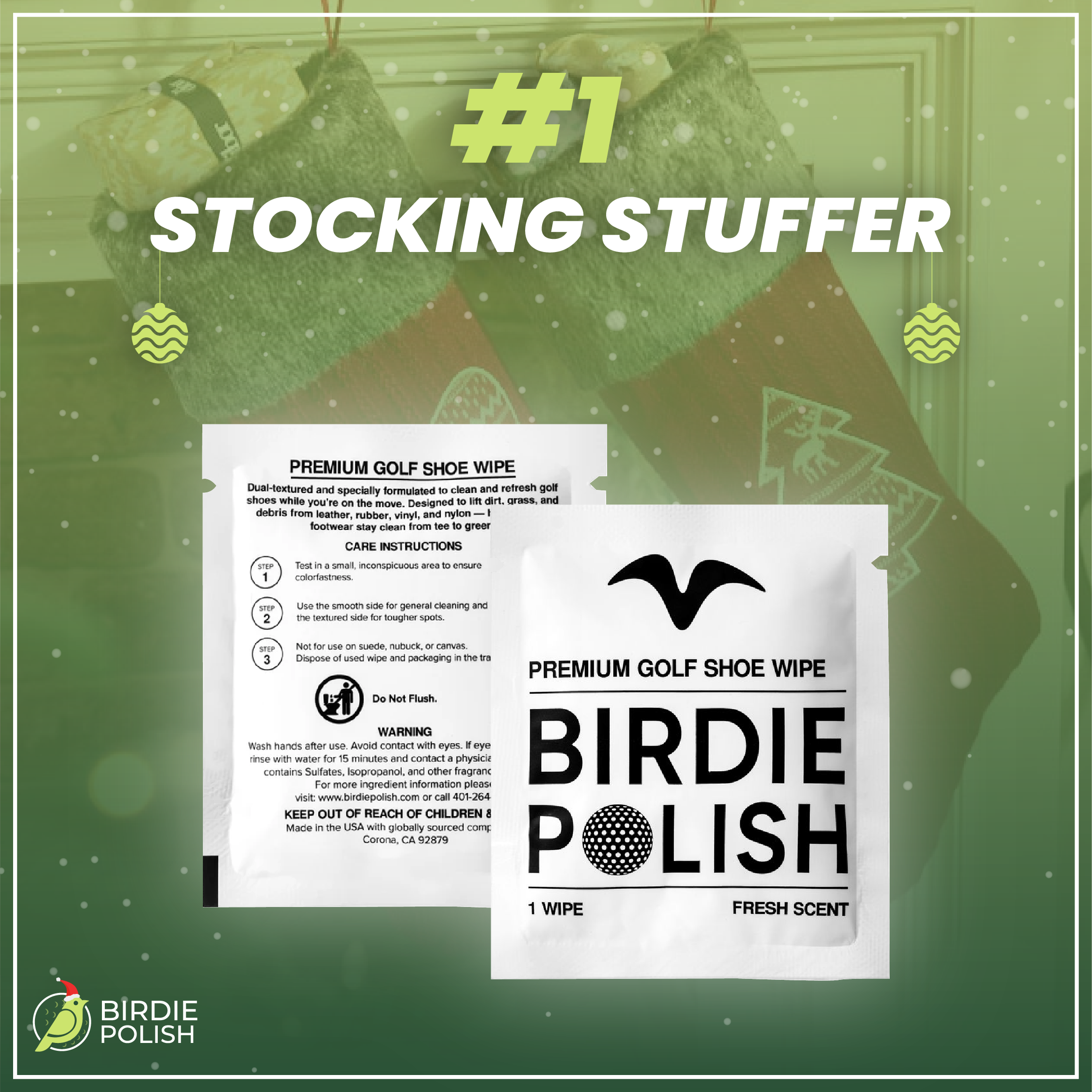 Birdie Polish Premium Golf Shoe Cleaning Wipes (10-Pack)